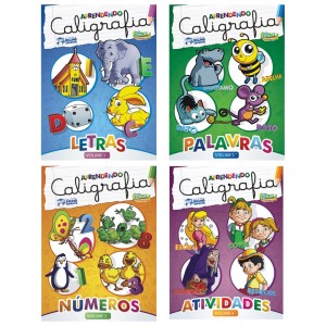 Aprendendo Caligrafia - 4 volumes - Bicho Esperto