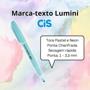 Kit Caneta Marca-Texto Pastel Lumini 8 cores - Cis