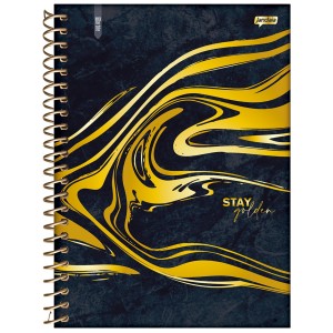 Caderno COLEGIAL 10 Matérias Espiral Marble - Jandaia