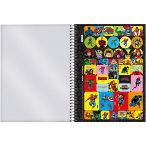 Caderno 1 Matéria Universitário Espiral Marvel Comics - Foroni