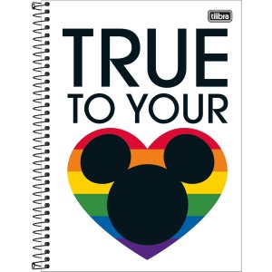 Caderno 1 Matéria Universitário Espiral Mickey Rainbow - Tilibra