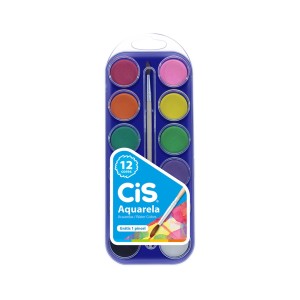 Aquarela 12 Cores com Pincel - Cis