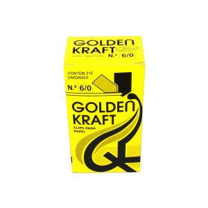 Clips De Papel Galvanizados 6/0 215 Unidades - Golden Kraft