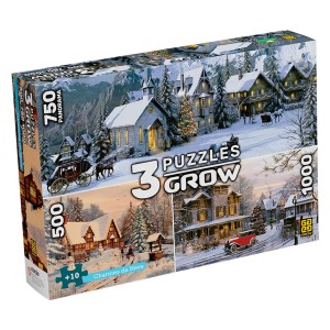 3 Quebra-cabeças Puzzles Charmes da Neve - Grow